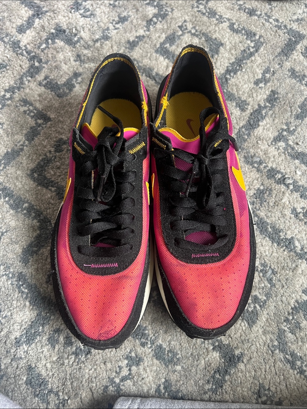 Nike Women’s Pink and Yellow Low-Top Athletic Sneakers